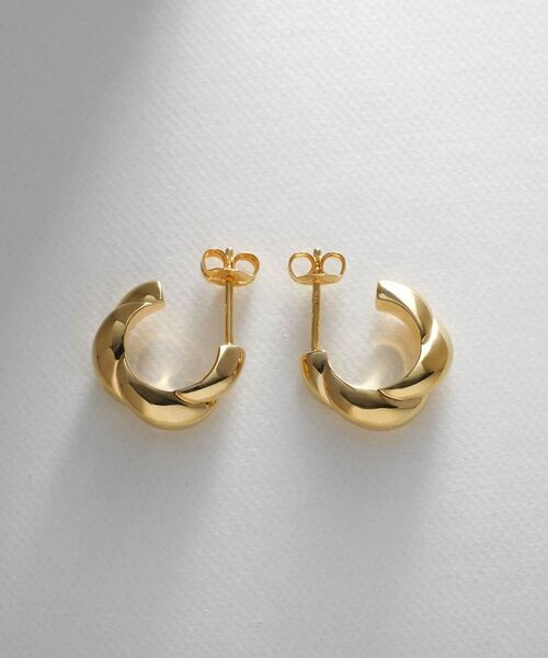 COCOSHNIK ONKITSCH / ココシュニックオンキッチュ ピアス・イヤリング | シルバー スモールフープ クロワッサンピアス GP | 詳細3