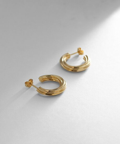 COCOSHNIK ONKITSCH / ココシュニックオンキッチュ ピアス・イヤリング | シルバー スモールフープ スクリューピアス GP（ゴールド(600)）