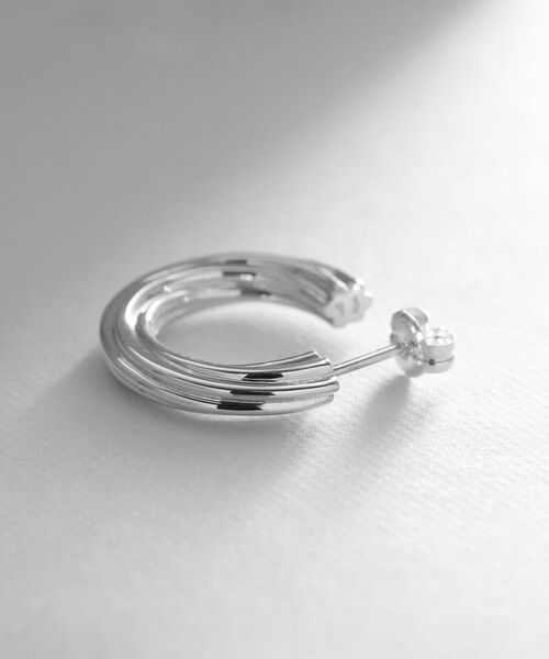 COCOSHNIK ONKITSCH / ココシュニックオンキッチュ ピアス・イヤリング | シルバー スモールフープ スクリューピアス | 詳細2