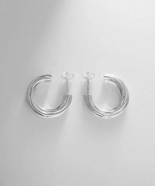 COCOSHNIK ONKITSCH / ココシュニックオンキッチュ ピアス・イヤリング | シルバー スモールフープ スクリューピアス | 詳細3