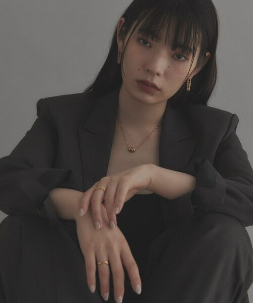 COCOSHNIK ONKITSCH / ココシュニックオンキッチュ ピアス・イヤリング | シルバー ドームチェーン フープピアス GP | 詳細5