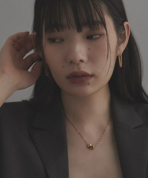 COCOSHNIK ONKITSCH / ココシュニックオンキッチュ ピアス・イヤリング | シルバー ドームチェーン フープピアス GP | 詳細6