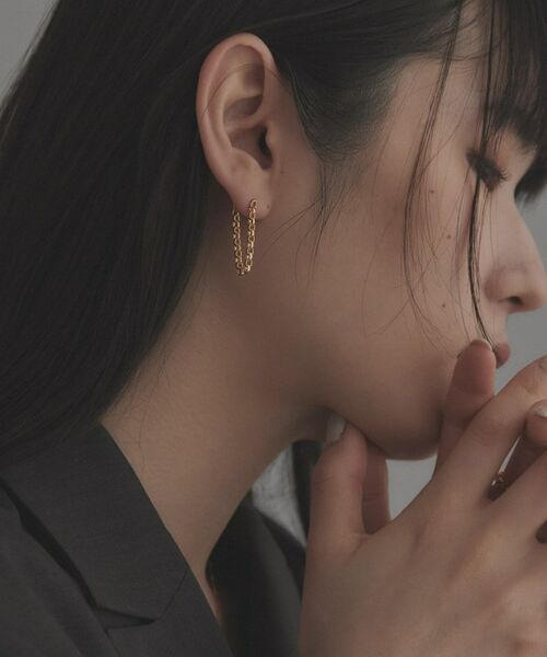 COCOSHNIK ONKITSCH / ココシュニックオンキッチュ ピアス・イヤリング | シルバー ドームチェーン フープピアス GP | 詳細7