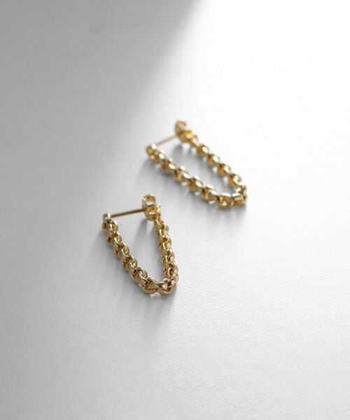 COCOSHNIK ONKITSCH / ココシュニックオンキッチュ ピアス・イヤリング | シルバー ドームチェーン フープピアス GP（ゴールド(600)）