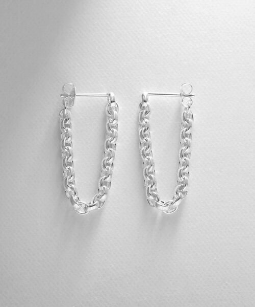 COCOSHNIK ONKITSCH / ココシュニックオンキッチュ ピアス・イヤリング | シルバー ドームチェーン フープピアス | 詳細3