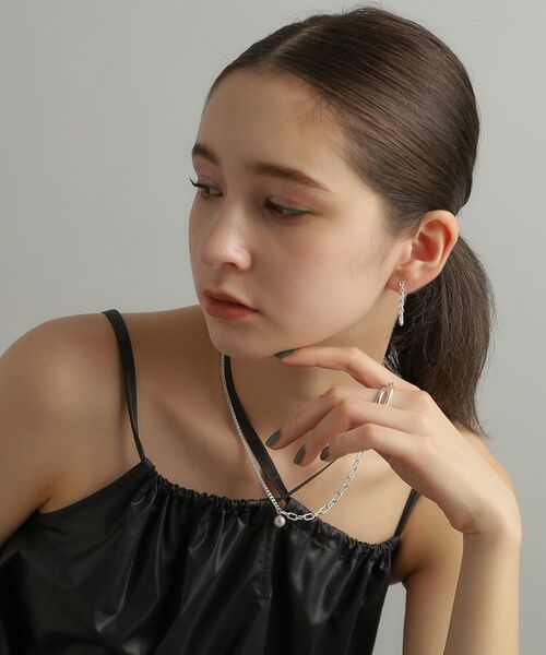 COCOSHNIK ONKITSCH / ココシュニックオンキッチュ ピアス・イヤリング | シルバー ドームチェーン フープピアス | 詳細6