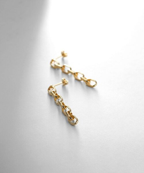 COCOSHNIK ONKITSCH / ココシュニックオンキッチュ ピアス・イヤリング | シルバー ドームチェーン ストレートピアス GP | 詳細1