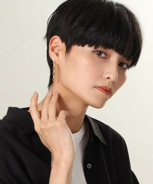 COCOSHNIK ONKITSCH / ココシュニックオンキッチュ ピアス・イヤリング | シルバー ドームチェーン ストレートピアス GP | 詳細5