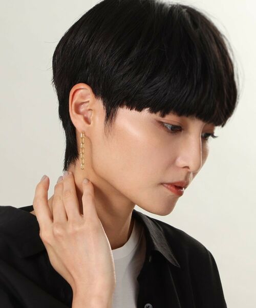 COCOSHNIK ONKITSCH / ココシュニックオンキッチュ ピアス・イヤリング | シルバー ドームチェーン ストレートピアス GP | 詳細7