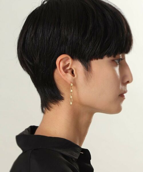 COCOSHNIK ONKITSCH / ココシュニックオンキッチュ ピアス・イヤリング | シルバー ドームチェーン ストレートピアス GP | 詳細8