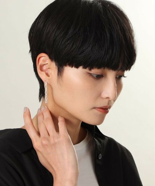 COCOSHNIK ONKITSCH / ココシュニックオンキッチュ ピアス・イヤリング | シルバー ドームチェーン ストレートピアス | 詳細6