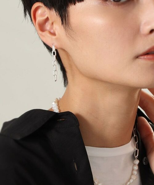 COCOSHNIK ONKITSCH / ココシュニックオンキッチュ ピアス・イヤリング | シルバー ドームチェーン ストレートピアス | 詳細8