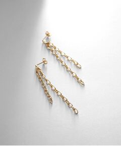 COCOSHNIK ONKITSCH / ココシュニックオンキッチュ ピアス・イヤリング | シルバー ニュアンスチェーン ダブルストレートピアス GP