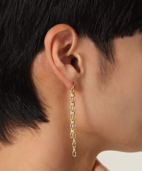 COCOSHNIK ONKITSCH / ココシュニックオンキッチュ ピアス・イヤリング | シルバー ニュアンスチェーン ダブルストレートピアス GP | 詳細11