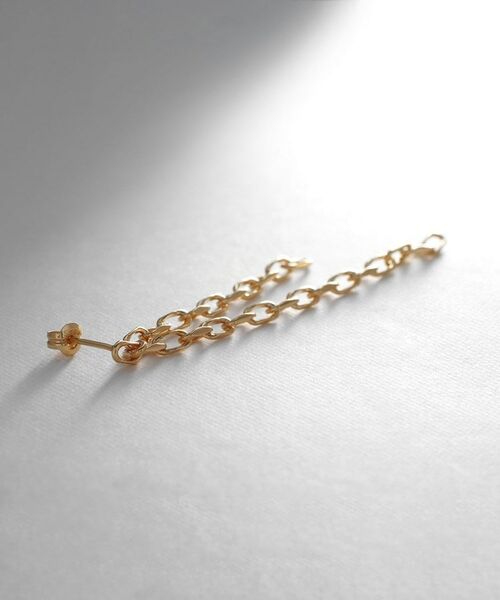 COCOSHNIK ONKITSCH / ココシュニックオンキッチュ ピアス・イヤリング | シルバー ニュアンスチェーン ダブルストレートピアス GP | 詳細2