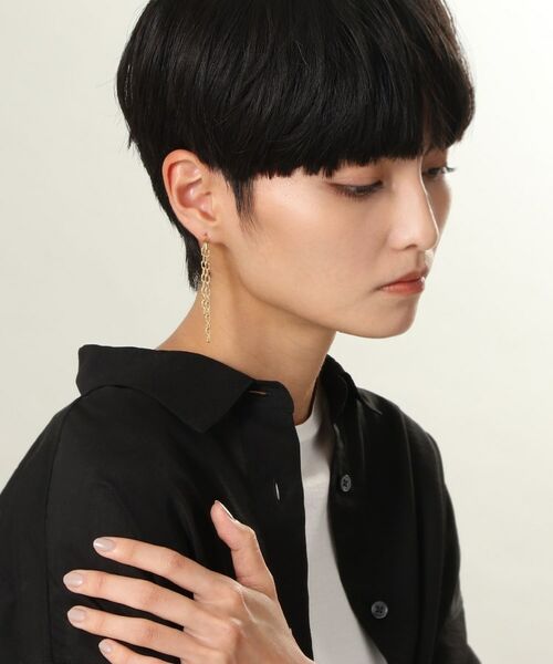 COCOSHNIK ONKITSCH / ココシュニックオンキッチュ ピアス・イヤリング | シルバー ニュアンスチェーン ダブルストレートピアス GP | 詳細6