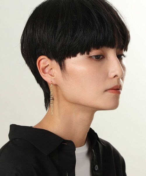 COCOSHNIK ONKITSCH / ココシュニックオンキッチュ ピアス・イヤリング | シルバー ニュアンスチェーン ダブルストレートピアス GP | 詳細7