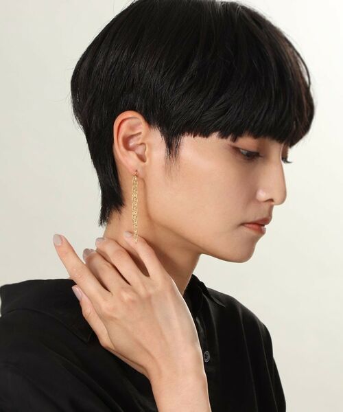 COCOSHNIK ONKITSCH / ココシュニックオンキッチュ ピアス・イヤリング | シルバー ニュアンスチェーン ダブルストレートピアス GP | 詳細8