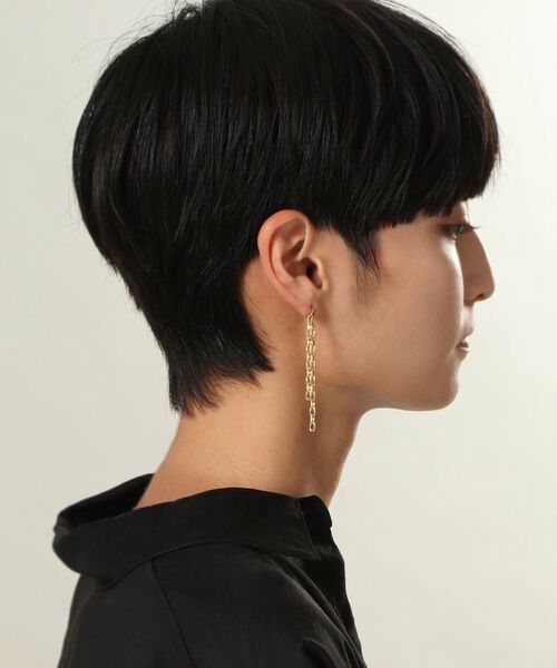 COCOSHNIK ONKITSCH / ココシュニックオンキッチュ ピアス・イヤリング | シルバー ニュアンスチェーン ダブルストレートピアス GP | 詳細9