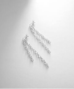 COCOSHNIK ONKITSCH / ココシュニックオンキッチュ ピアス・イヤリング | シルバー ニュアンスチェーン ダブルストレートピアス