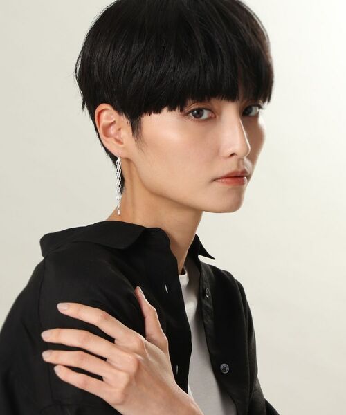 COCOSHNIK ONKITSCH / ココシュニックオンキッチュ ピアス・イヤリング | シルバー ニュアンスチェーン ダブルストレートピアス | 詳細6