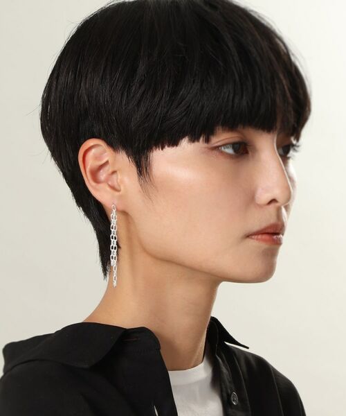 COCOSHNIK ONKITSCH / ココシュニックオンキッチュ ピアス・イヤリング | シルバー ニュアンスチェーン ダブルストレートピアス | 詳細7