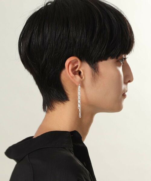 COCOSHNIK ONKITSCH / ココシュニックオンキッチュ ピアス・イヤリング | シルバー ニュアンスチェーン ダブルストレートピアス | 詳細9