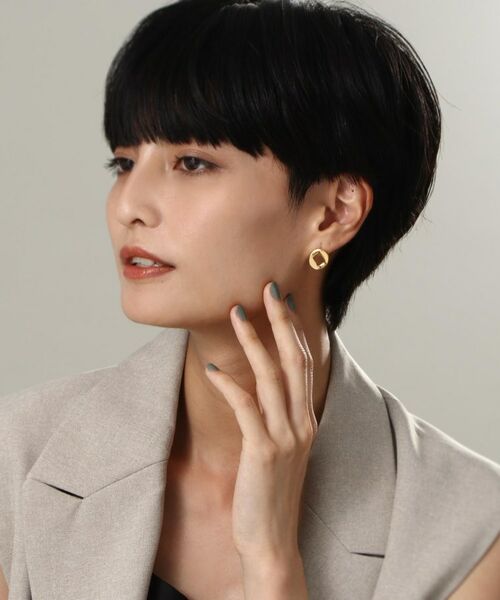 COCOSHNIK ONKITSCH / ココシュニックオンキッチュ ピアス・イヤリング | シルバー カーブチェーンモチーフ シングルピアス GP | 詳細6