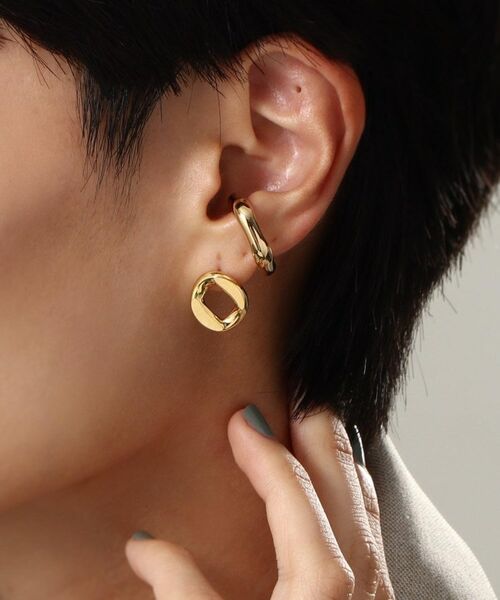 COCOSHNIK ONKITSCH / ココシュニックオンキッチュ ピアス・イヤリング | シルバー カーブチェーンモチーフ シングルピアス GP | 詳細8