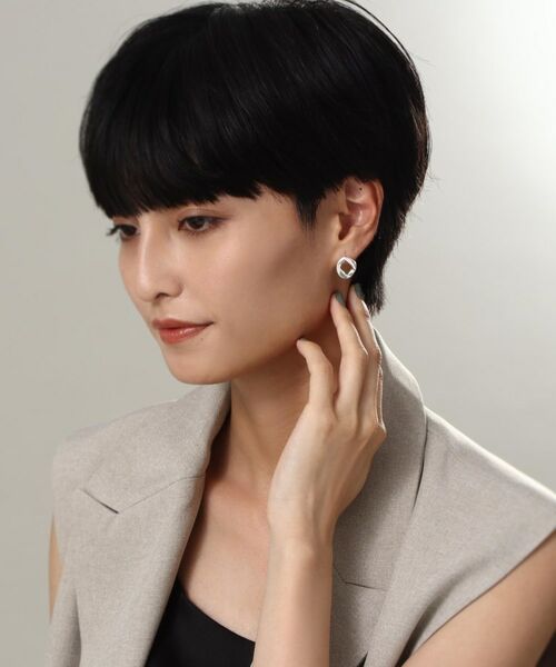 COCOSHNIK ONKITSCH / ココシュニックオンキッチュ ピアス・イヤリング | シルバー カーブチェーンモチーフ シングルピアス | 詳細6