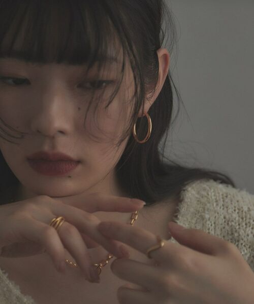 COCOSHNIK ONKITSCH / ココシュニックオンキッチュ ピアス・イヤリング | シルバー ホロウ フープピアスM GP | 詳細6