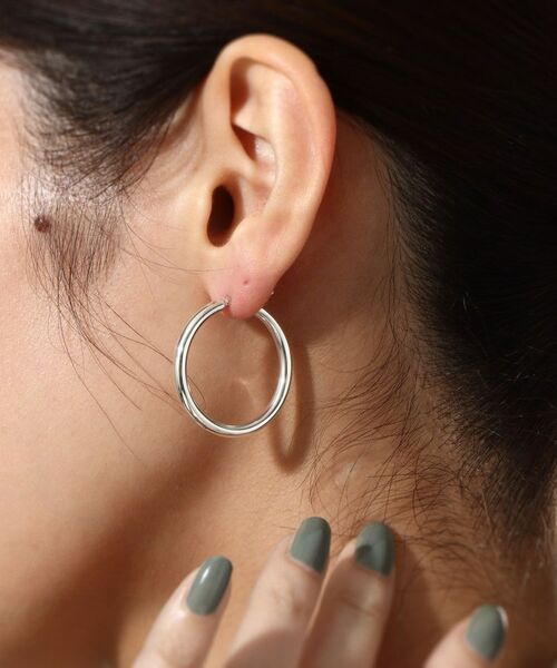 COCOSHNIK ONKITSCH / ココシュニックオンキッチュ ピアス・イヤリング | シルバー ホロウ フープピアスM | 詳細8