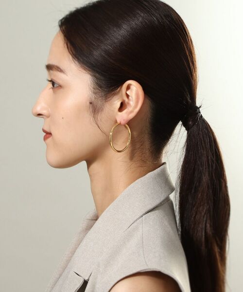 COCOSHNIK ONKITSCH / ココシュニックオンキッチュ ピアス・イヤリング | シルバー ホロウ フープピアスL GP | 詳細7