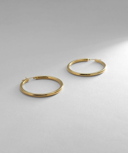 COCOSHNIK ONKITSCH / ココシュニックオンキッチュ ピアス・イヤリング | シルバー ホロウ フープピアスL GP（ゴールド(600)）