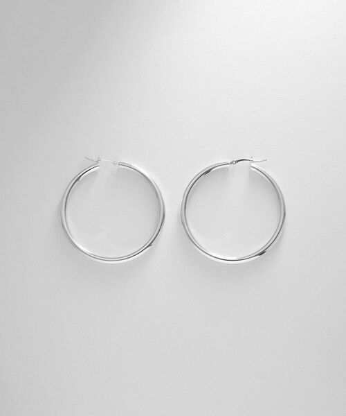 COCOSHNIK ONKITSCH / ココシュニックオンキッチュ ピアス・イヤリング | シルバー ホロウ フープピアスL | 詳細3