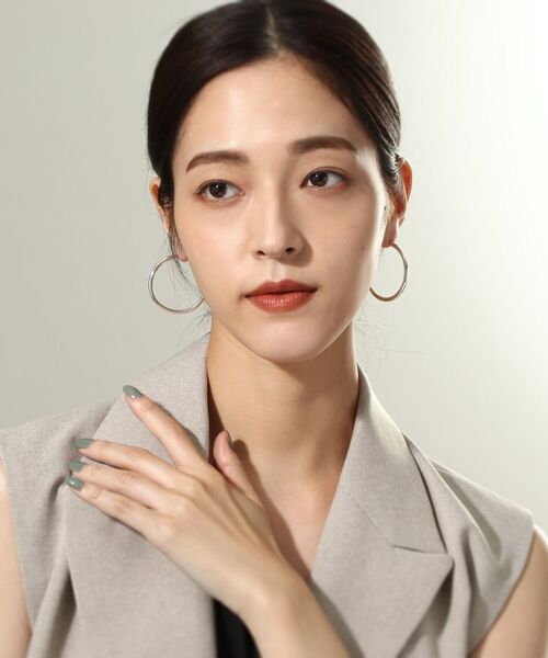 COCOSHNIK ONKITSCH / ココシュニックオンキッチュ ピアス・イヤリング | シルバー ホロウ フープピアスL | 詳細5