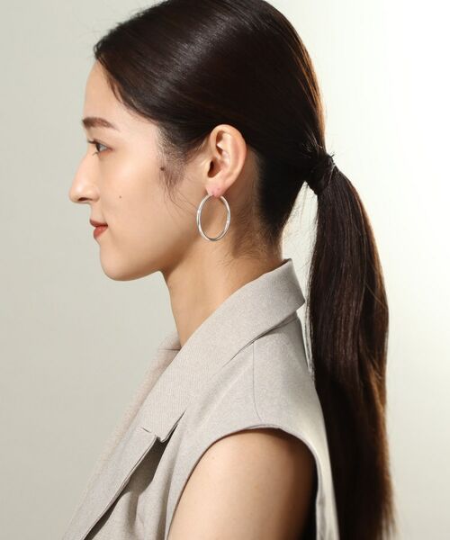 COCOSHNIK ONKITSCH / ココシュニックオンキッチュ ピアス・イヤリング | シルバー ホロウ フープピアスL | 詳細7