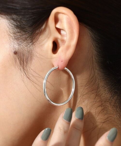 COCOSHNIK ONKITSCH / ココシュニックオンキッチュ ピアス・イヤリング | シルバー ホロウ フープピアスL | 詳細8
