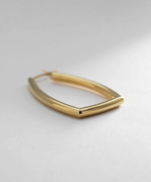 COCOSHNIK ONKITSCH / ココシュニックオンキッチュ ピアス・イヤリング | シルバー ホロウ フープレクタングルピアス GP | 詳細2