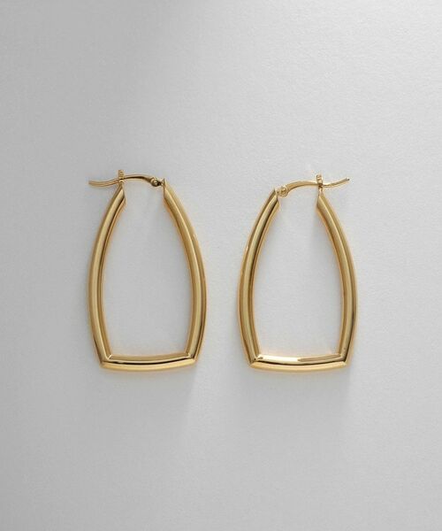 COCOSHNIK ONKITSCH / ココシュニックオンキッチュ ピアス・イヤリング | シルバー ホロウ フープレクタングルピアス GP | 詳細3