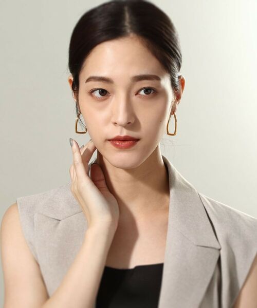 COCOSHNIK ONKITSCH / ココシュニックオンキッチュ ピアス・イヤリング | シルバー ホロウ フープレクタングルピアス GP | 詳細5