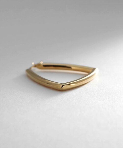 COCOSHNIK ONKITSCH / ココシュニックオンキッチュ ピアス・イヤリング | シルバー ホロウ フープトライアングルピアス GP | 詳細2