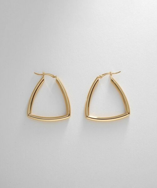 COCOSHNIK ONKITSCH / ココシュニックオンキッチュ ピアス・イヤリング | シルバー ホロウ フープトライアングルピアス GP | 詳細3