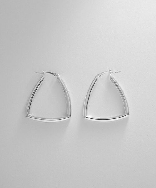 COCOSHNIK ONKITSCH / ココシュニックオンキッチュ ピアス・イヤリング | シルバー ホロウ フープトライアングルピアス | 詳細3