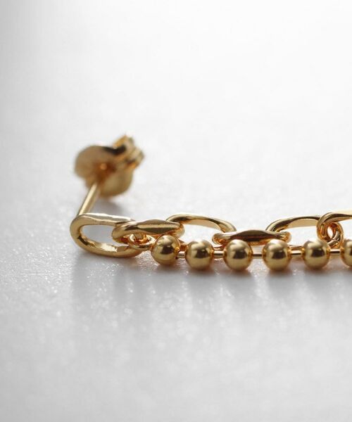 COCOSHNIK ONKITSCH / ココシュニックオンキッチュ ピアス・イヤリング | シルバー コンビネーションチェーン ニュアンスボールピアス GP | 詳細2