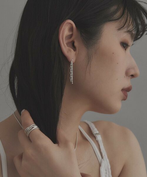 COCOSHNIK ONKITSCH / ココシュニックオンキッチュ ピアス・イヤリング | シルバー コンビネーションチェーン ニュアンスボールピアス | 詳細6