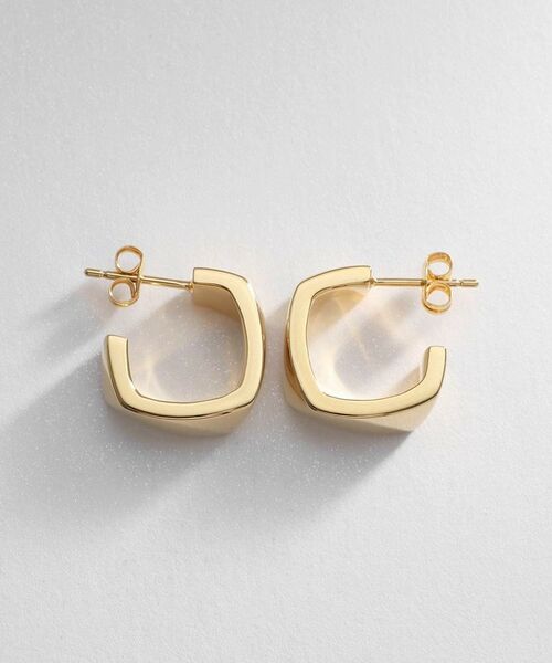 COCOSHNIK ONKITSCH / ココシュニックオンキッチュ ピアス・イヤリング | シルバー ツイストスクエア ピアス GP | 詳細3