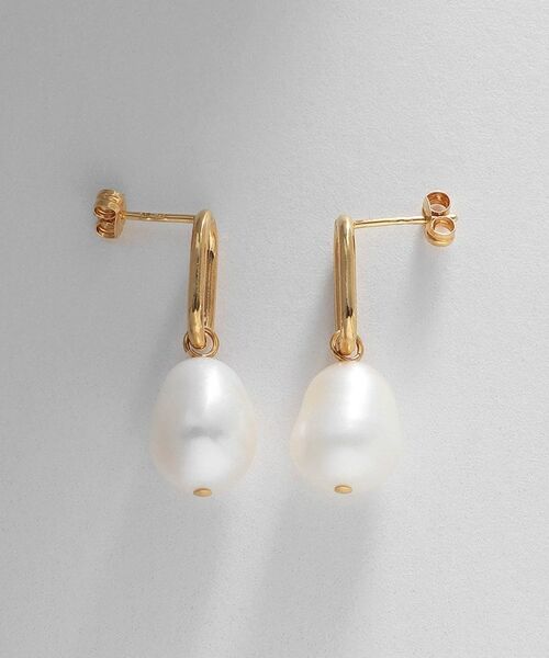 COCOSHNIK ONKITSCH / ココシュニックオンキッチュ ピアス・イヤリング | シルバー バロックパール チェーンリンク ショートピアス GP | 詳細3