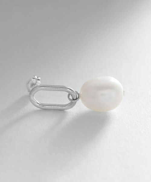 COCOSHNIK ONKITSCH / ココシュニックオンキッチュ ピアス・イヤリング | シルバー バロックパール チェーンリンク ショートピアス | 詳細2