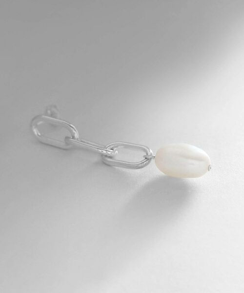 COCOSHNIK ONKITSCH / ココシュニックオンキッチュ ピアス・イヤリング | シルバー バロックパール チェーンリンク ロングピアス | 詳細2